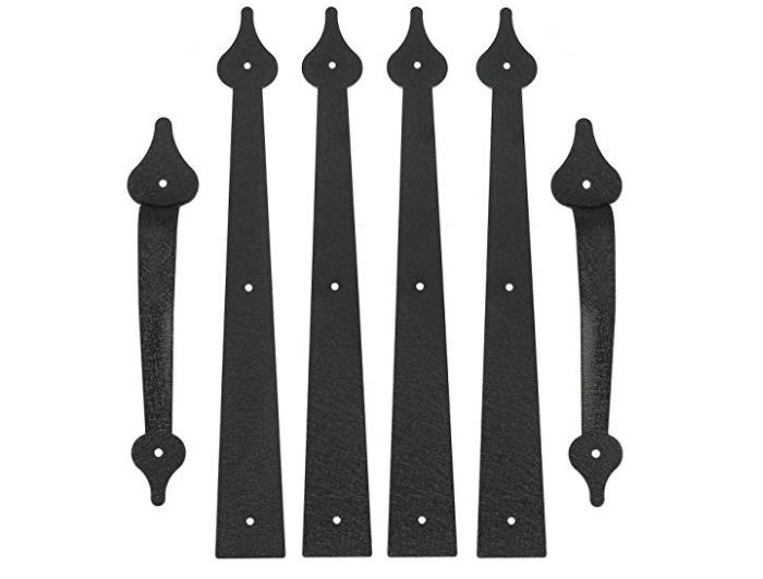 Garage door handle hinges decorative hardware kit for doors accents screw mount