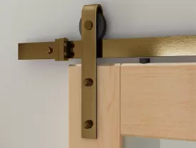 J shaped golden color sliding barn door hardware